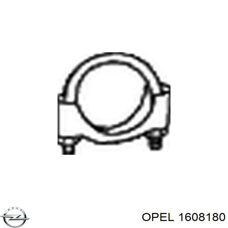 1608180 Opel abrazadera de silenciador trasera