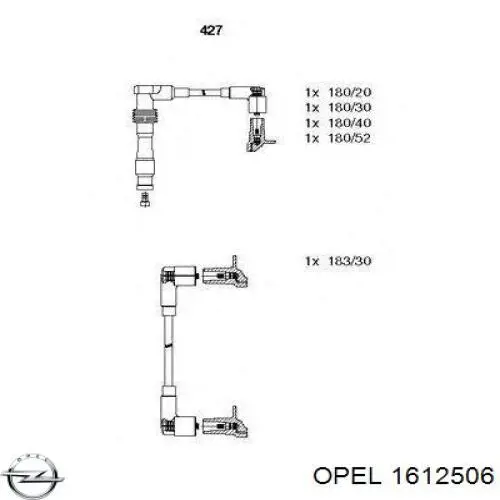 1612506 Opel juego de cables de encendido