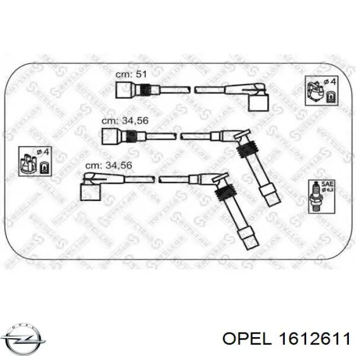 1612611 Opel juego de cables de encendido