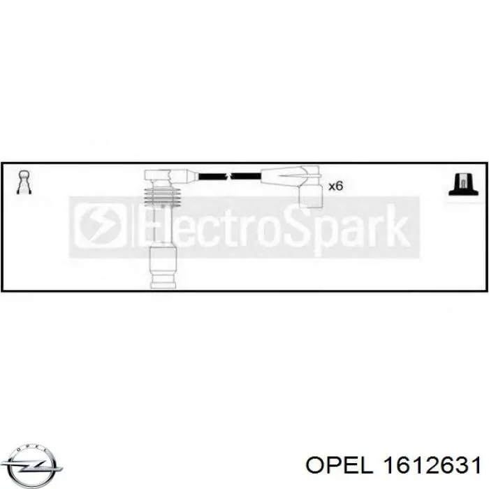 1612631 Opel juego de cables de encendido