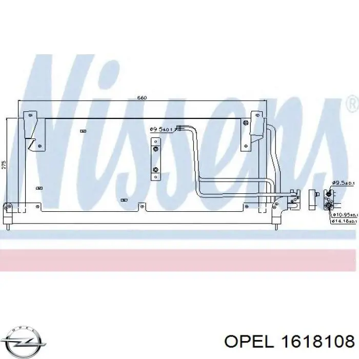 1618108 Opel condensador aire acondicionado