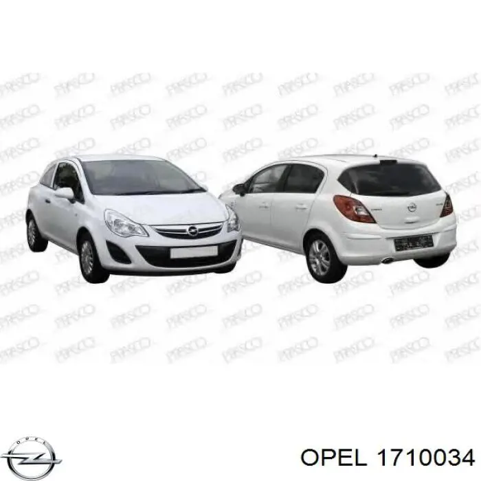 1710034 Opel faro antiniebla trasero izquierdo