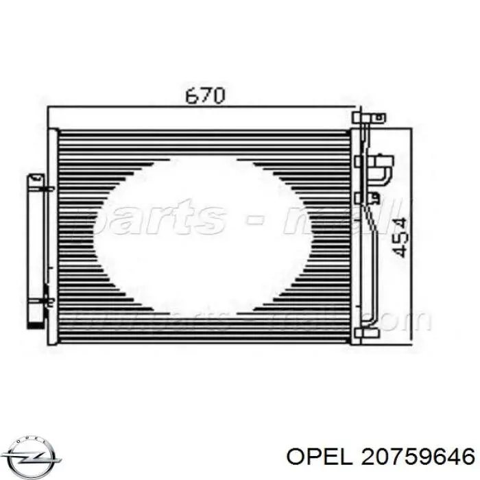 20759646 Opel condensador aire acondicionado