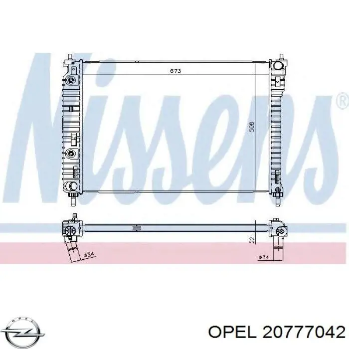 20777042 Opel radiador refrigeración del motor