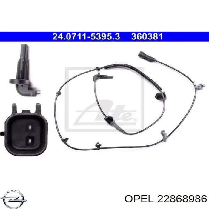 22868986 Opel sensor abs delantero