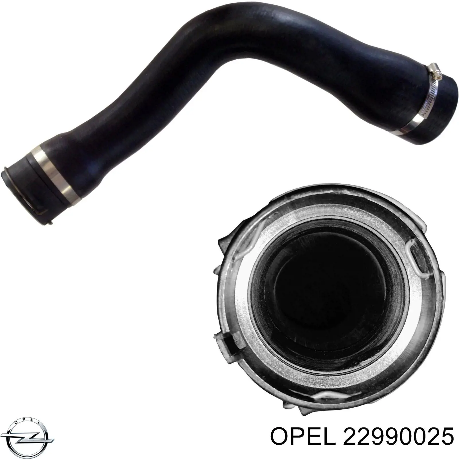 22990025 Opel tubo flexible de aire de sobrealimentación izquierdo