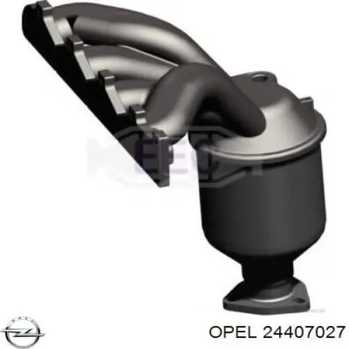 24407027 Opel colector de escape, sistema de escape