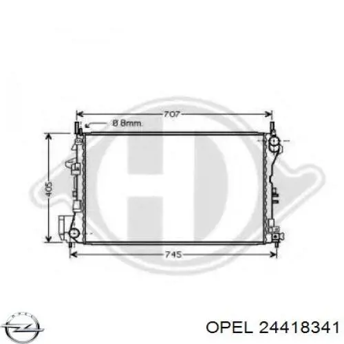 24418341 Opel radiador refrigeración del motor