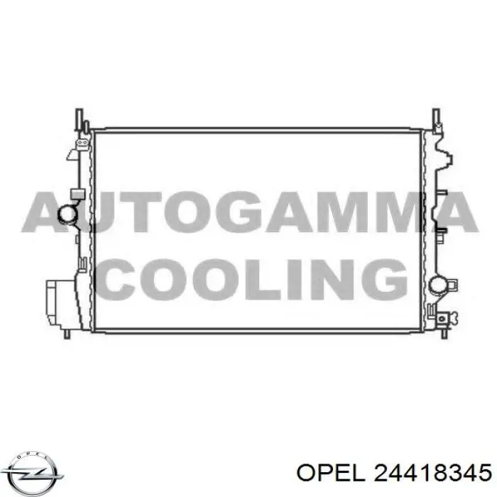 24418345 Opel radiador refrigeración del motor