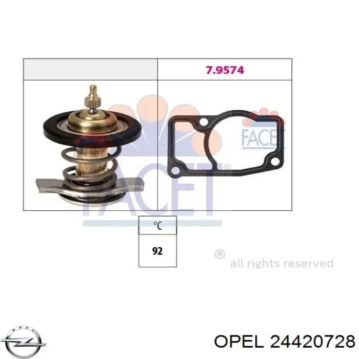 24420728 Opel caja del termostato