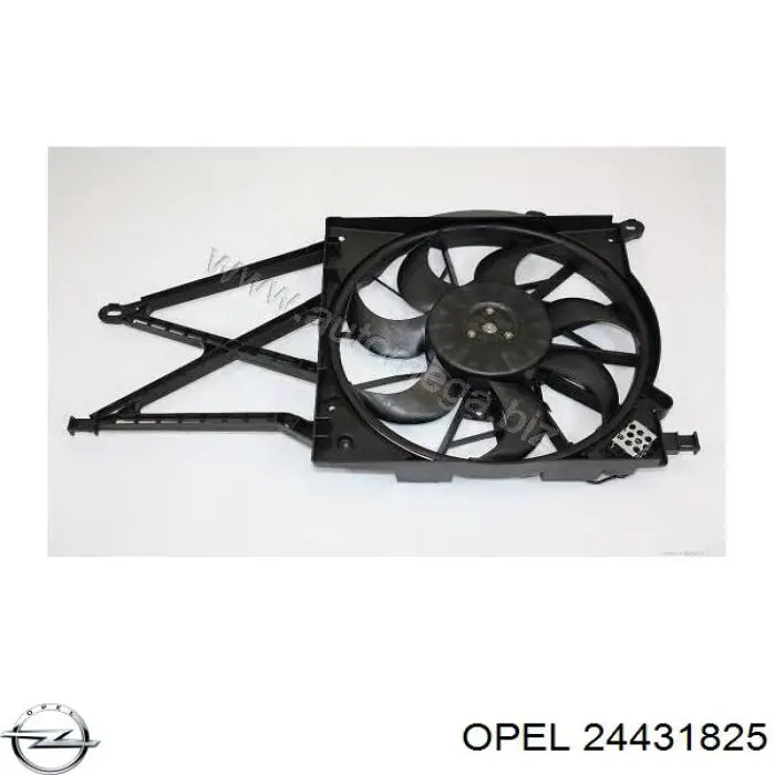 24431825 Opel ventilador (rodete +motor refrigeración del motor con electromotor completo)