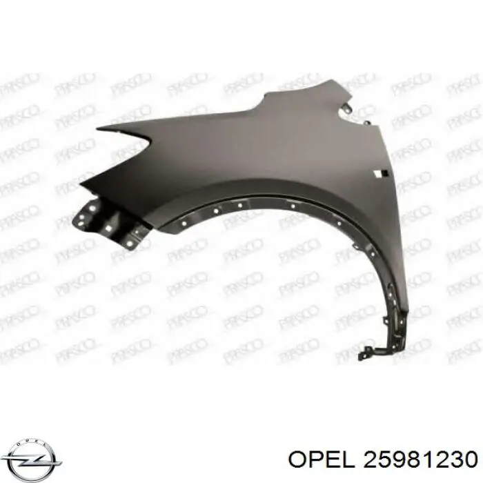 25981230 Opel guardabarros delantero izquierdo