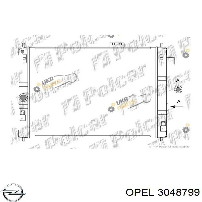 3048799 Opel radiador refrigeración del motor