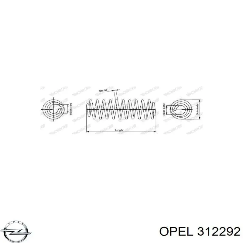 312292 Opel muelle de suspensión eje delantero