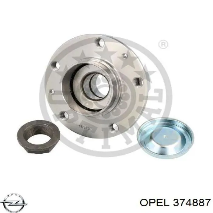 374887 Opel cubo de rueda trasero