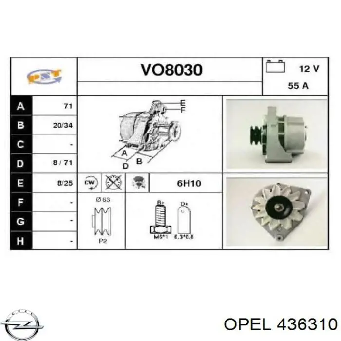 436310 Opel amortiguador trasero