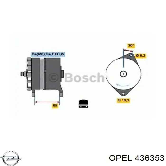 436353 Opel amortiguador trasero