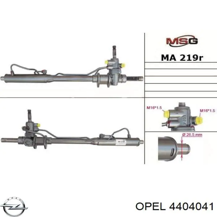 4404041 Opel cremallera de dirección