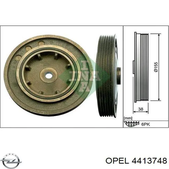 4413748 Opel polea, cigüeñal