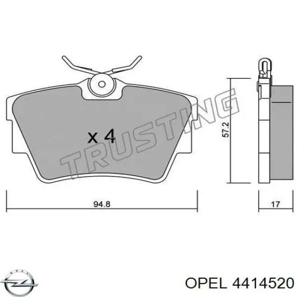 4414520 Opel pastillas de freno traseras