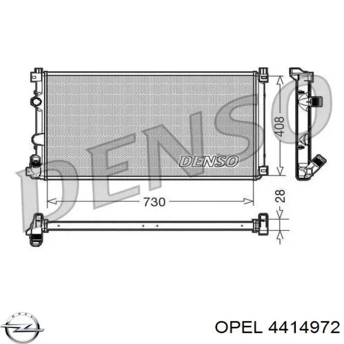 4414972 Opel radiador refrigeración del motor