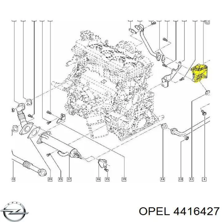 4416427 Opel válvula, agr