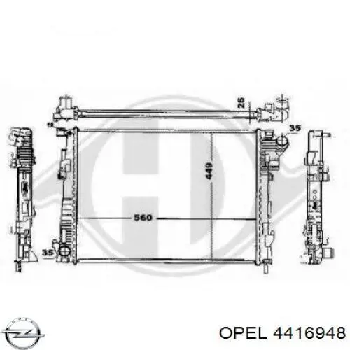 4416948 Opel radiador refrigeración del motor