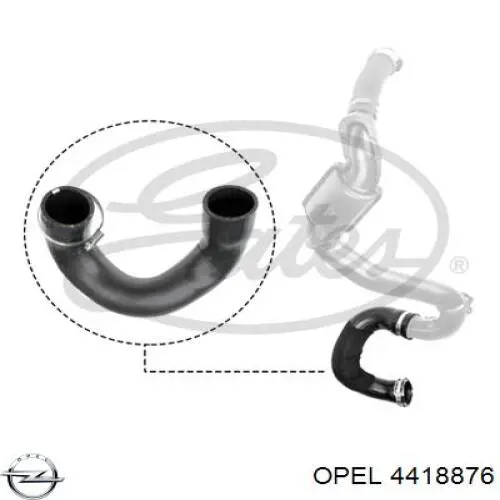 4418876 Opel tubo flexible de aire de sobrealimentación izquierdo