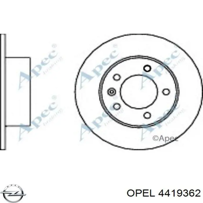 4419362 Opel disco de freno trasero