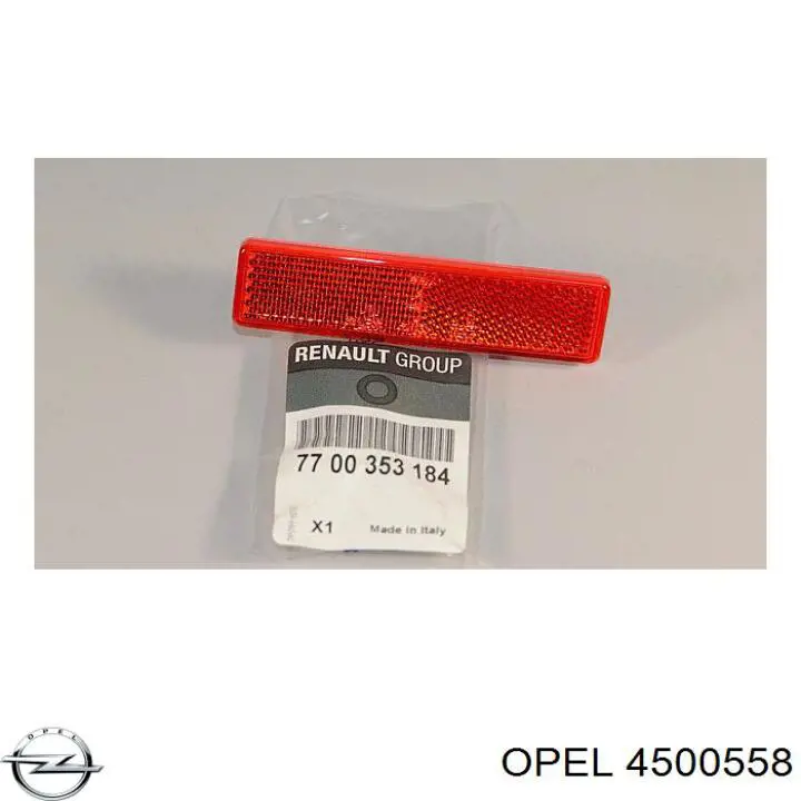 4500558 Opel reflector, parachoques trasero