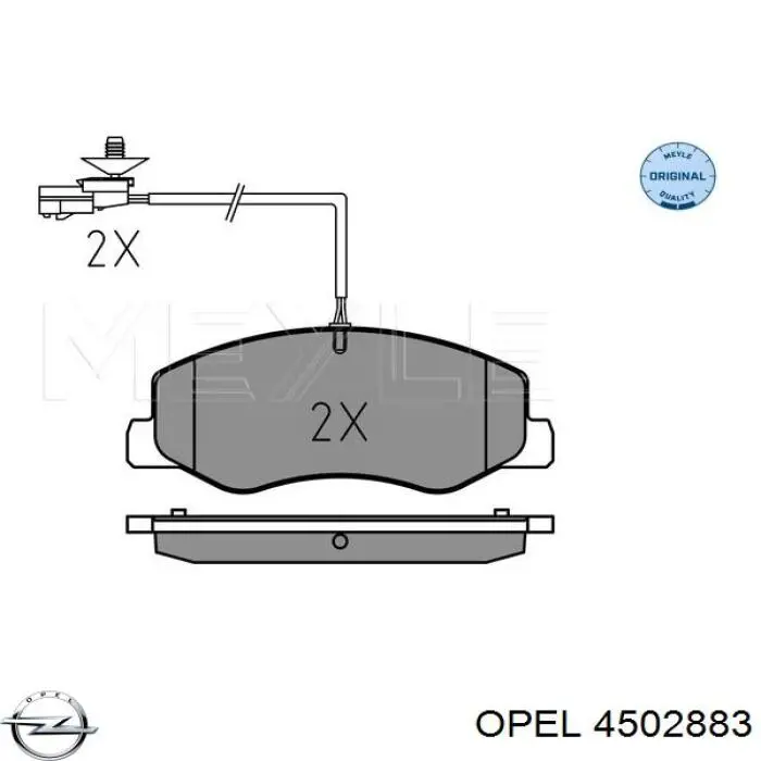 4502883 Opel pastillas de freno traseras