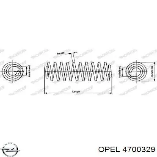 4700329 Opel muelle de suspensión eje trasero