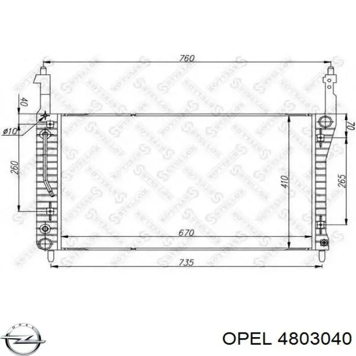 4803040 Opel radiador refrigeración del motor