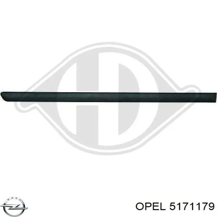 5171179 Opel moldura puerta trasera izquierda