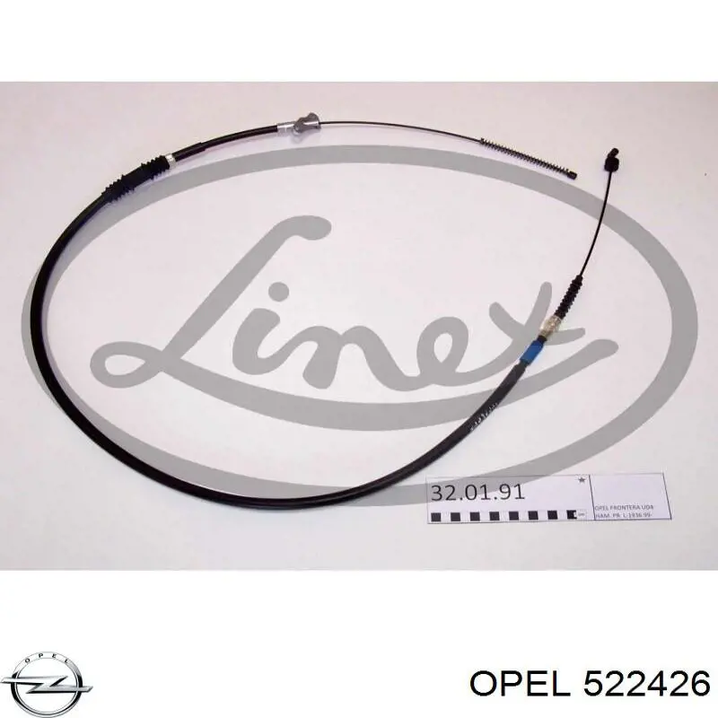 522426 Opel cable de freno de mano trasero derecho