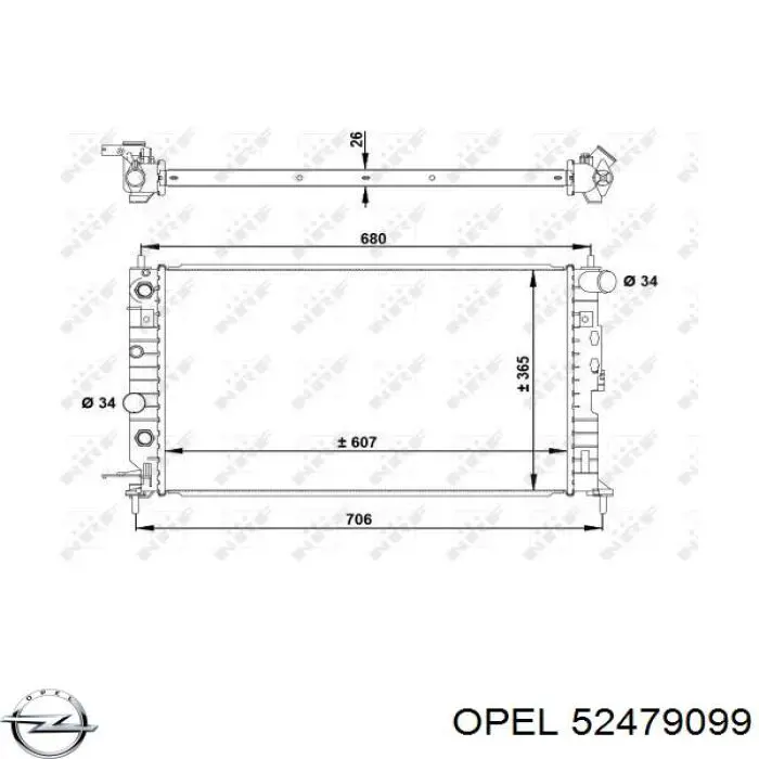 52479099 Opel radiador refrigeración del motor