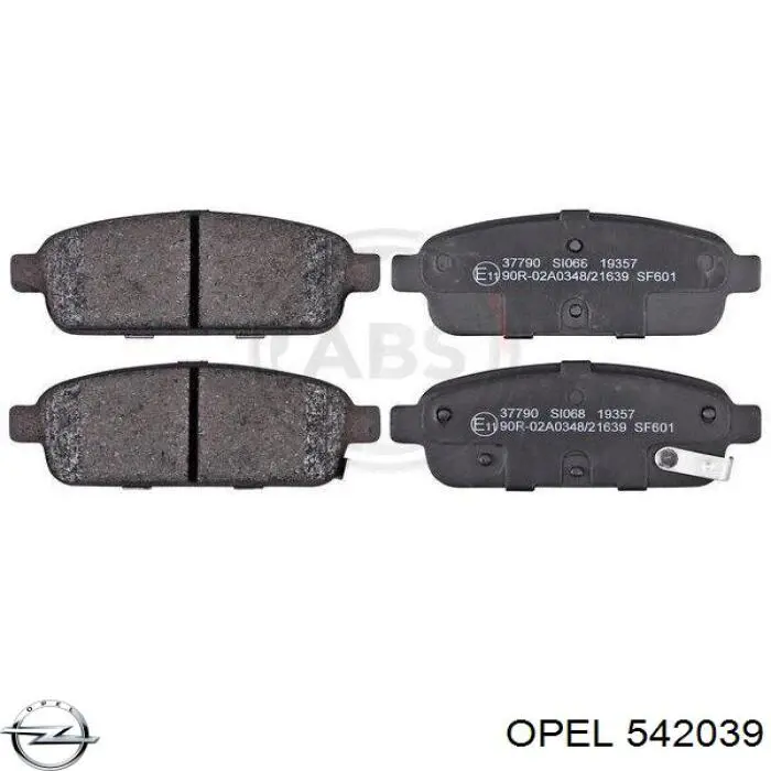 542039 Opel pastillas de freno traseras