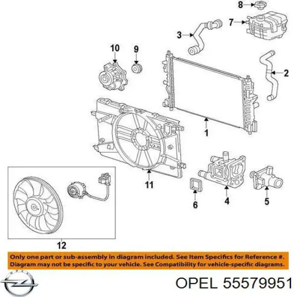 55579951 Opel caja del termostato