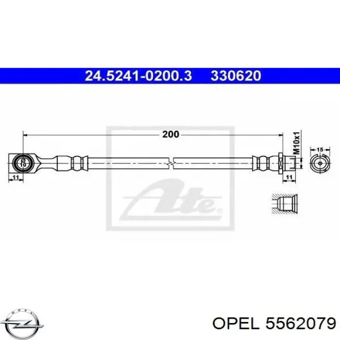 5562079 Opel tubo flexible de frenos trasero