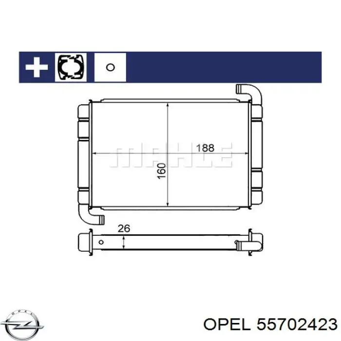 55702423 Opel radiador de calefacción