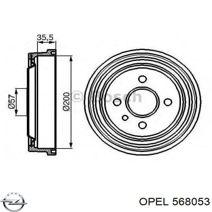 568053 Opel freno de tambor trasero