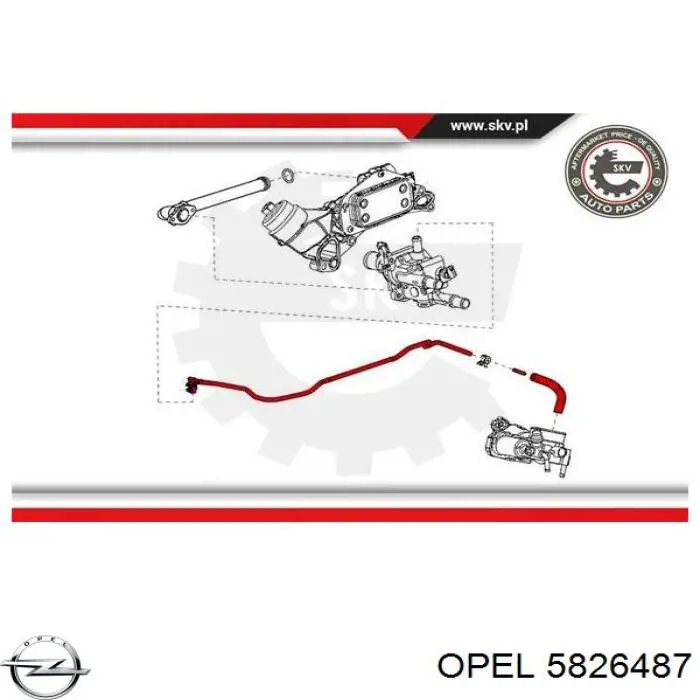 5826487 Opel acelerador de calentamiento de manguera (tubo)