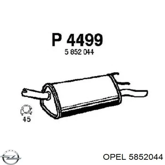 5852044 Opel silenciador posterior