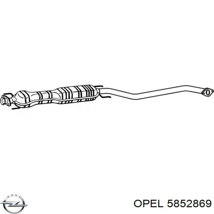 5852869 Opel silenciador del medio