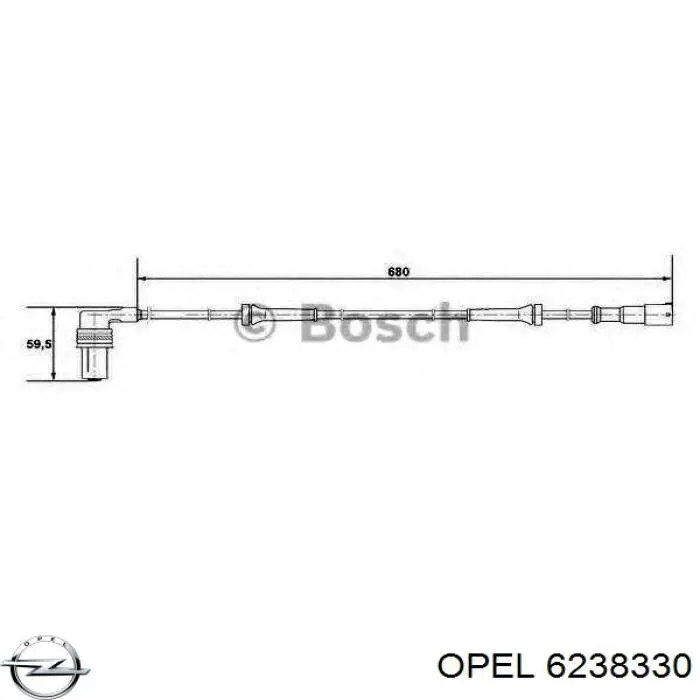 6238330 Opel sensor abs delantero