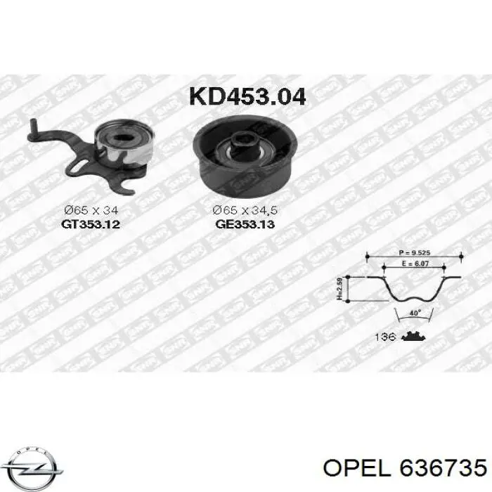 636735 Opel rodillo, cadena de distribución