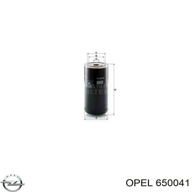 0650041 Opel junta, adaptador de filtro de aceite