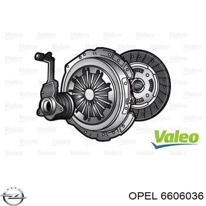 6606036 Opel kit de embrague (3 partes)