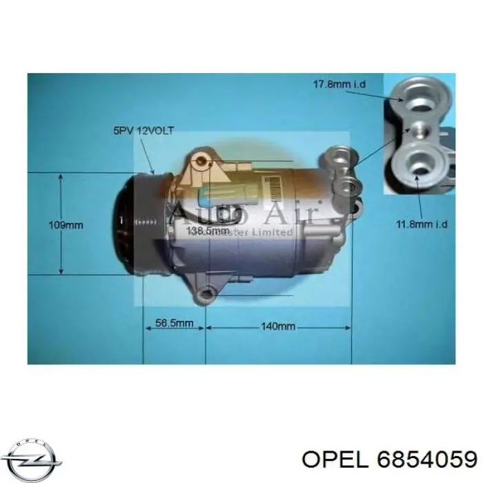 6854059 Opel compresor de aire acondicionado