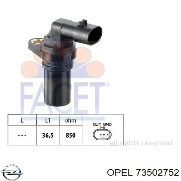 73502752 Opel sensor de posición del cigüeñal